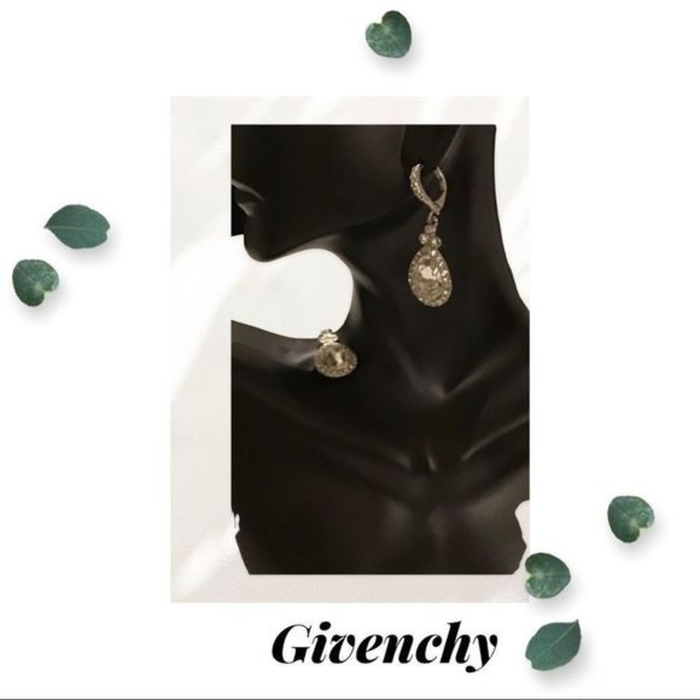 GIVENCHY Pierced Crystal Drop Earrings